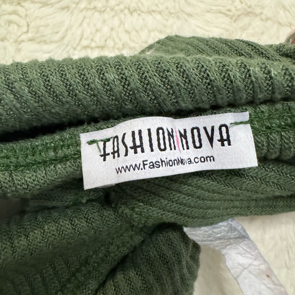 Olive Ribbed Knit Top - Picture 3 of 4